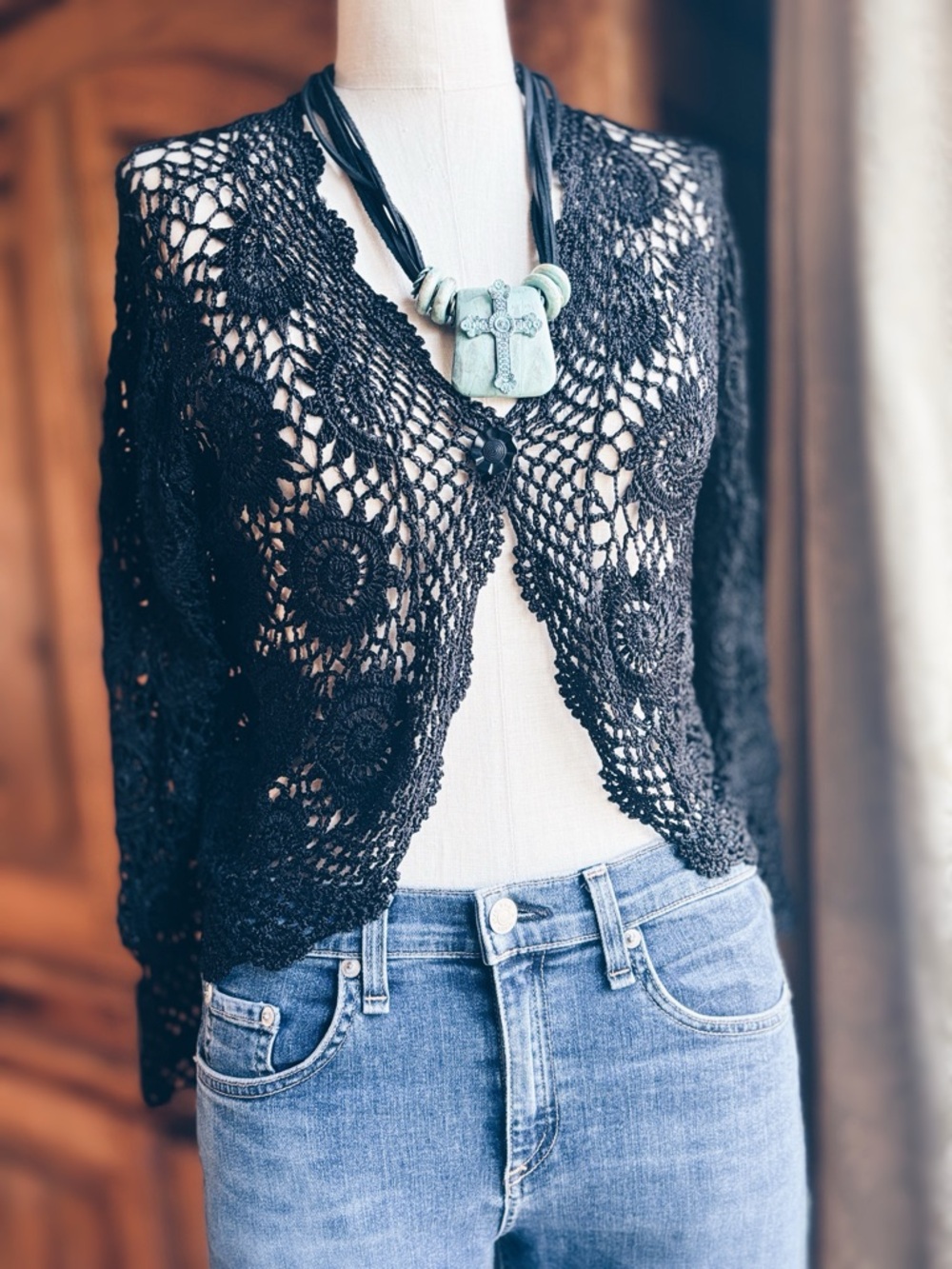 Reversible Vintage Joseph A. Crochet Jacket | Hand-Selected Vintage Button  OOAK - Picture 3 of 14